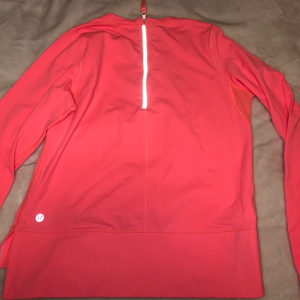 Cute neon coral long-sleeve running top!